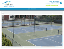 Tablet Screenshot of harvesttennisacademy.com